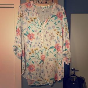 Old Navy Floral Tunic Blouse